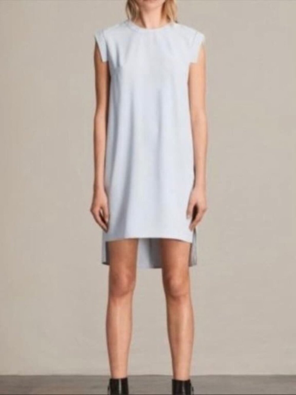 Allsaints Tonya Stitch Dress Blue Gray Size 4